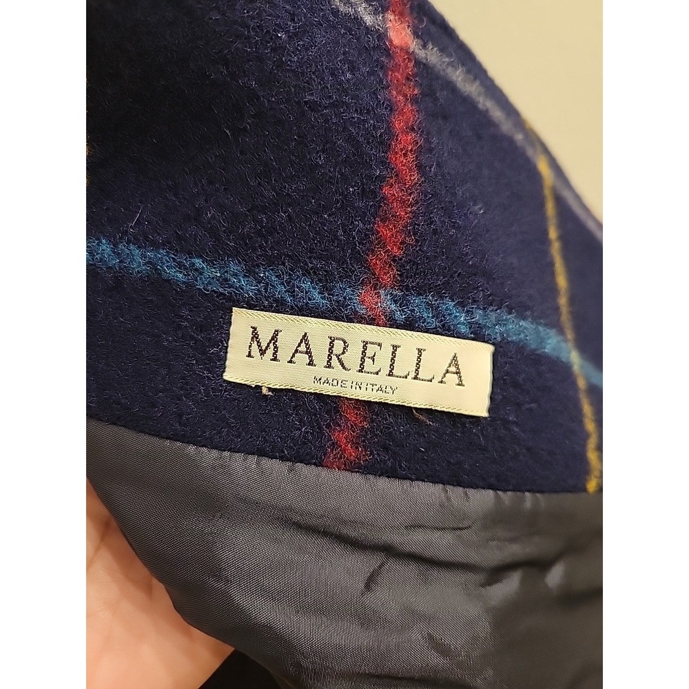 Marella Made in Italy US Size 10 Vintage Wool Lazy Plaid Jacket Oversized Casual - Picture 7 of 9